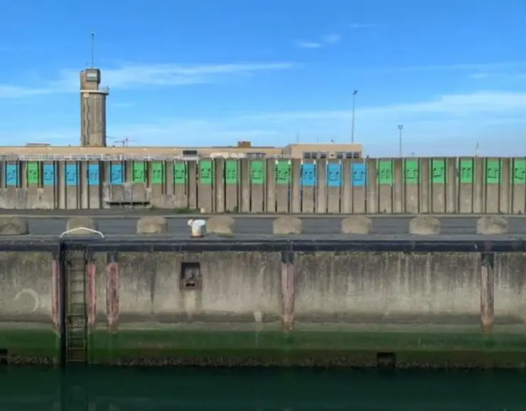 An older bridge deck that shows wear and needs maintenance.