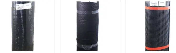 Rolls of Polyflow® drainage layer materials used for foundation waterproofing and water management.